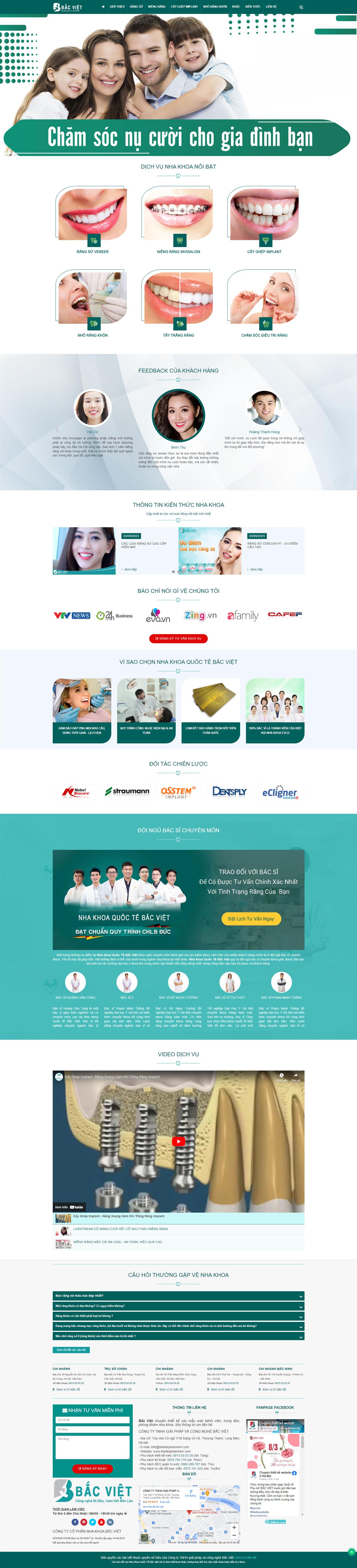 Mẫu trang web giới thiệu phòng khám nha khoa