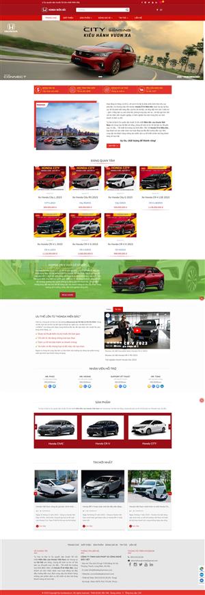Mẫu web giới thiệu kinh doanh xe hơi hãng HONDA