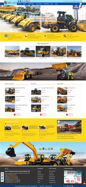 Mẫu trang web bán máy xây dựng XCMG