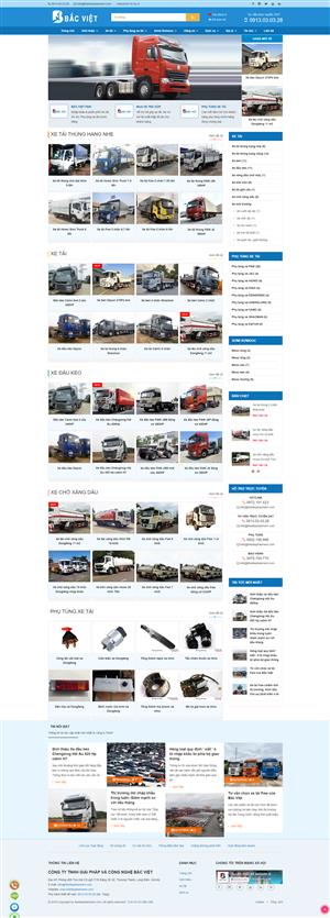 Mẫu trang web bán xe tải nhập khẩu
