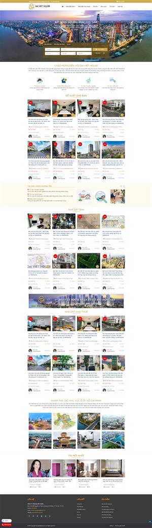 Mẫu website Đại Việt House bất động sản nhà đất bán và cho thuê