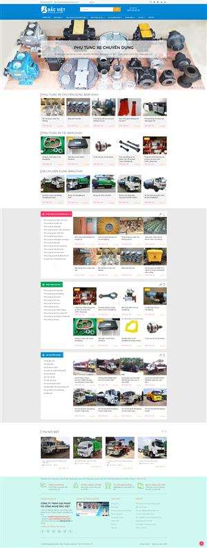 Mẫu trang web bán ô tô và phụ tùng xe chuyên dụng