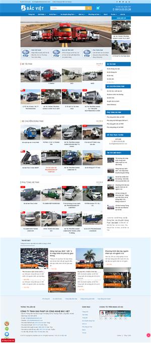 Mẫu web bán xe Faw và phụ tùng xe tải Faw