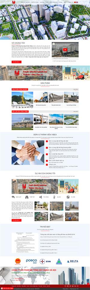 Mẫu trang website Công ty bê tông xây dựng VIBEX