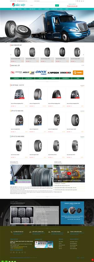 Mẫu trang web bán lốp ô tô