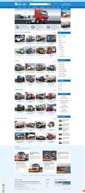 Mẫu trang web bán xe tải nhập khẩu