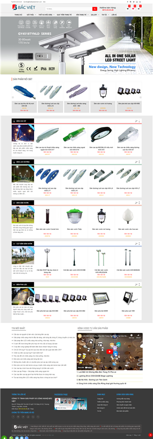 Mẫu website bán thiết bị chiếu sáng