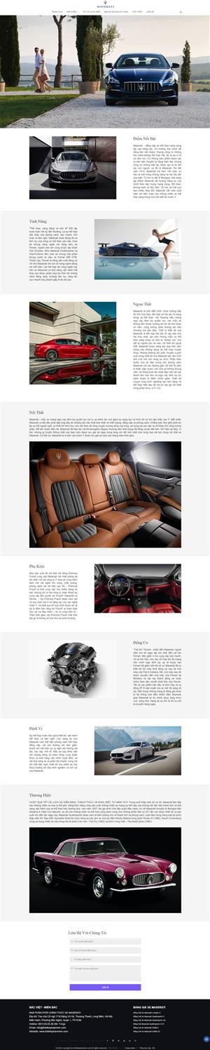 Mẫu web kinh doanh xe Maserati