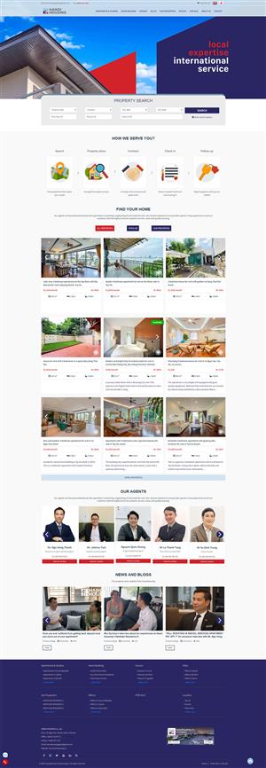 Mẫu website Hanoi Housing bất động sản cho người nước ngoài