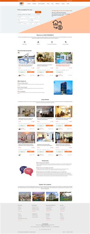 Mẫu website Hanoi Residence môi giới cho thuê bất động sản