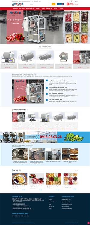 Mẫu website bán máy sấy đông khô
