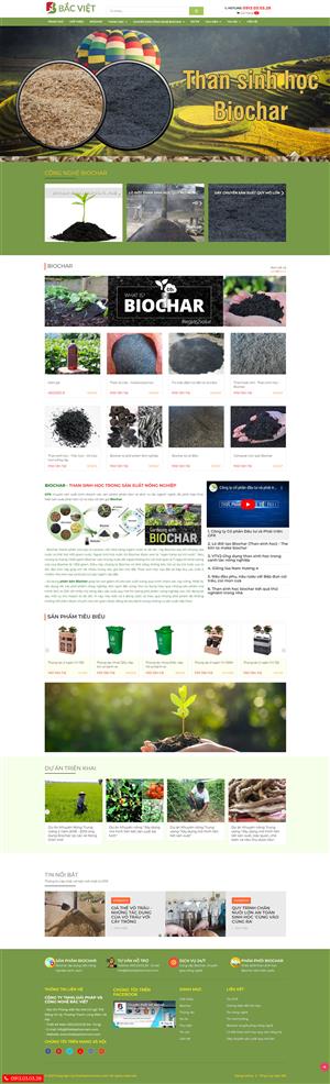 Mẫu web bán sản phẩm sinh học Biochar
