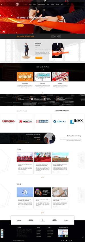 Mẫu website Công ty Tín Phát tổ chức sự kiện và truyền thông