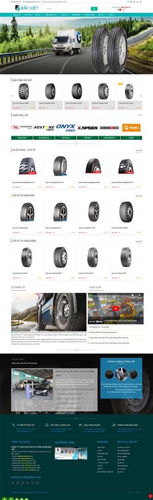 Mẫu trang web bán lốp ô tô - lốp xe chuyên dụng