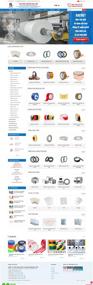 Mẫu web giới thiệu Công ty sản xuất băng dính