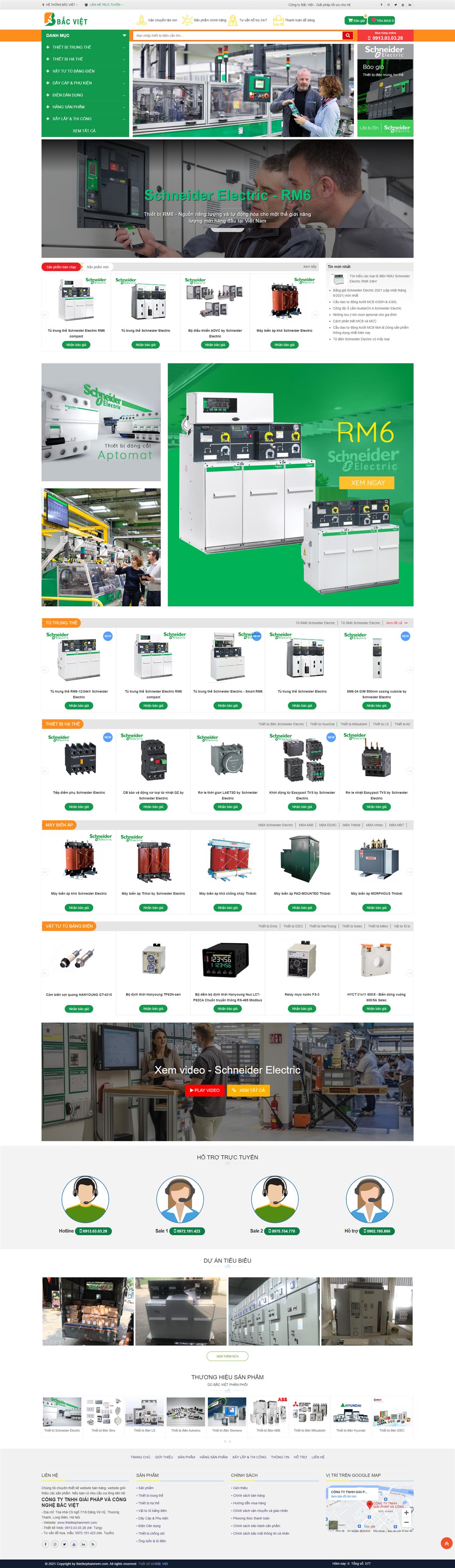 Mẫu website cung cấp thiết bị điện, tủ điện công nghiệp và dân dụng
