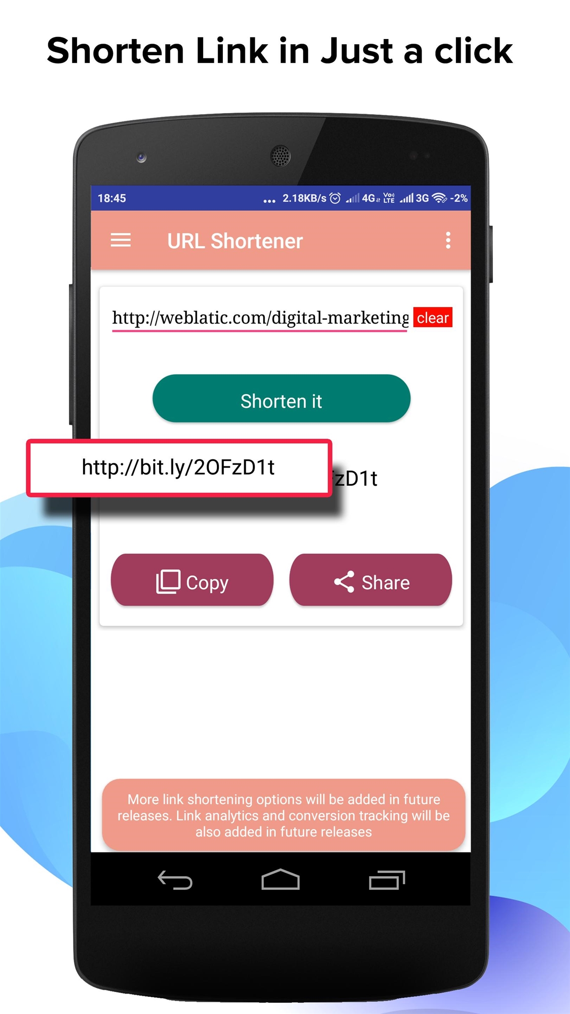 Cách rút gọn link trên Android - URL Shortener