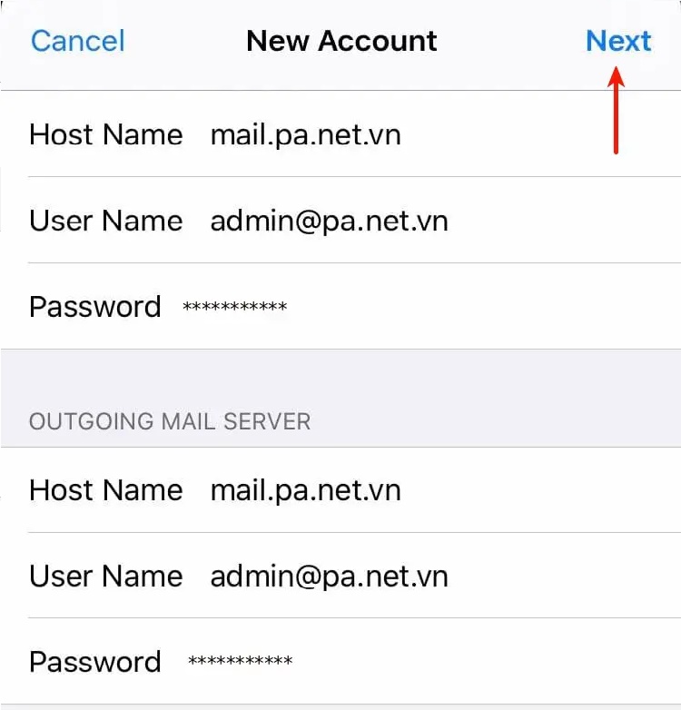Thiết lập tài khoản Email trên iOS (iPhone/iPad) - ảnh 7